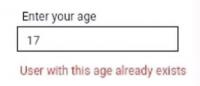 User with age already exists